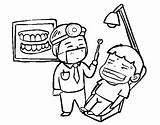 Dentist Patient Coloring Drawing sketch template