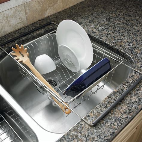 amazoncom polder  rm  sinkover sink stainless steel dish rack