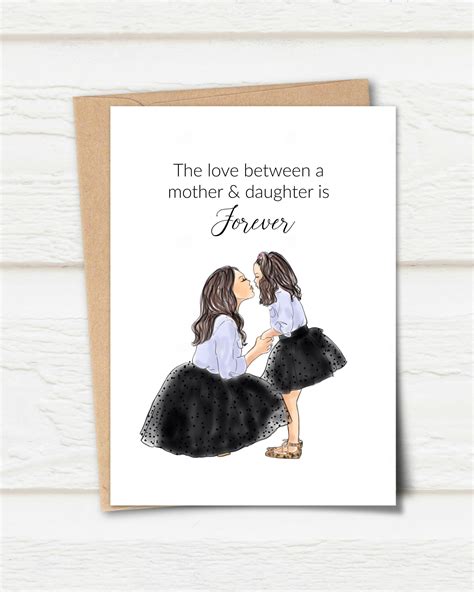 printable card  love   mother daughter  etsy