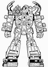 Megazord Coloring Pages Power Rangers Getdrawings sketch template
