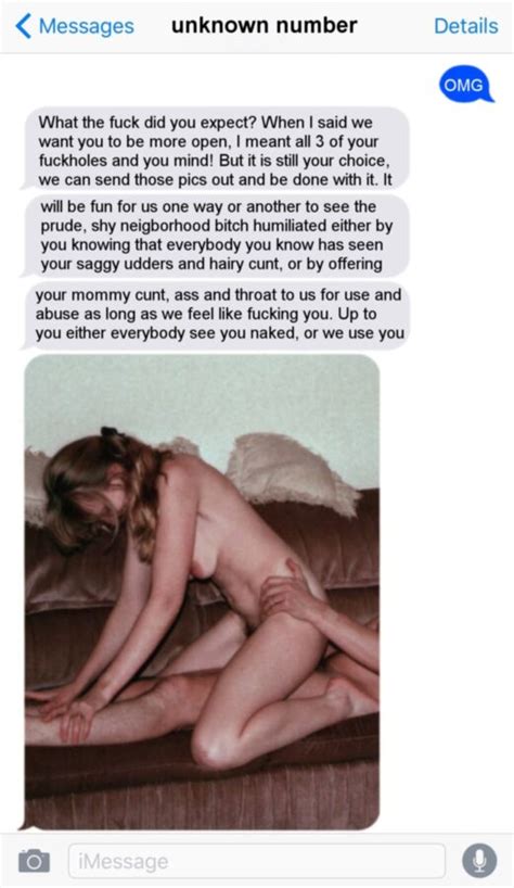hairy porn pic how to blackmail saggy sandy via text messages