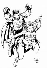 Supergirl Finch David Superhero sketch template
