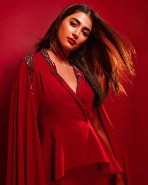 Pooja Hegde Hot Poses In Red Dress Actress Album