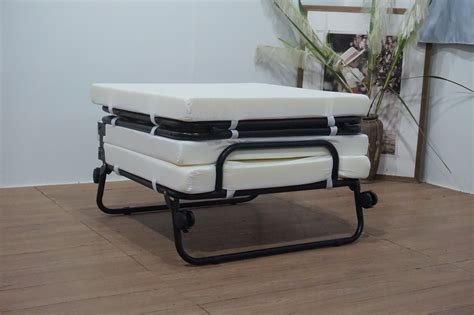 folding bed mattress metal frame rollaway guest bed adults heavy duty