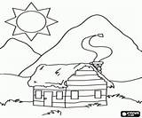Coloring Pages Cabin Log Mountain Template Sketch Color Bergen Para House Colorir Cabins Choose Board sketch template