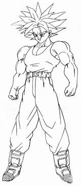Trunks Coloring Pages Super Saiyan Dragon Ball Template sketch template
