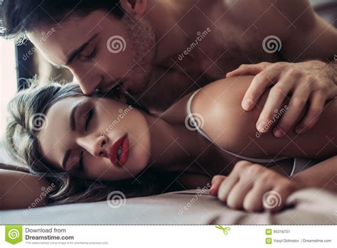 Couple Having Sex On Bed Stock Image Image Of Home
