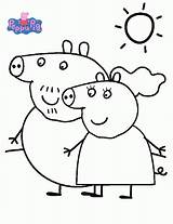 Coloring Peppa Pig Pages Printable Library Clipart sketch template