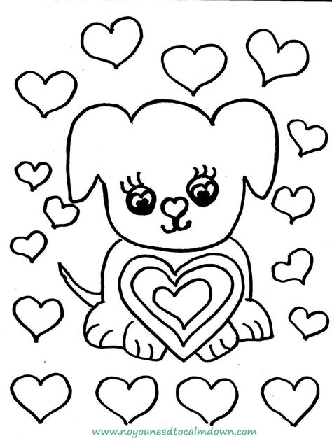 cute valentines day  printable coloring page valentines day