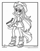 Equestria Coloring Girls Pony Little Pages Rainbow Rocks Drawing Applejack Cartoon Colouring Template sketch template