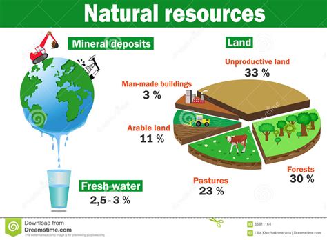 Natural Environmental Resources Vector Infographics Stock Vector