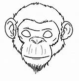 Chimpanzee Monkey Lion sketch template