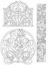 Jugendstil Muster Ornamente Schablone Motive Innenarchitektur Einrichtung Deavita Pola sketch template