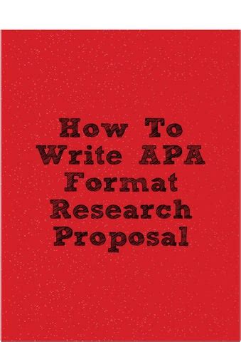 write  format research proposal  writing  research
