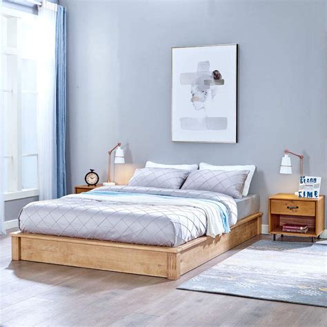 musehomeinc california rustic solid wood platform bed  profile style