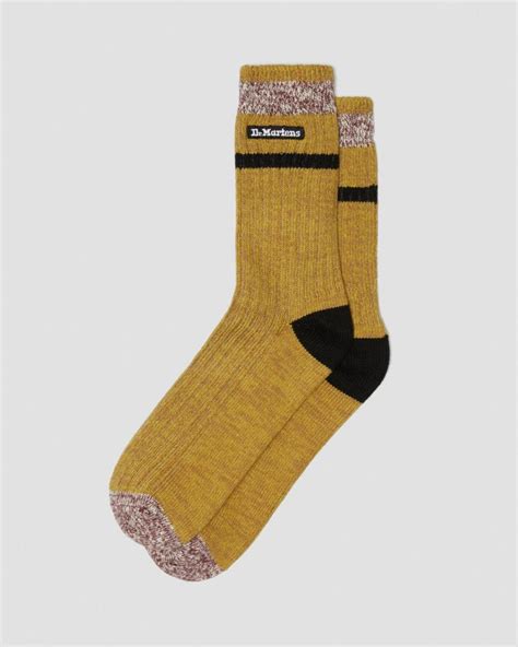 unisex marl sokken yellow cotton blend dr martens sokken dentosozo