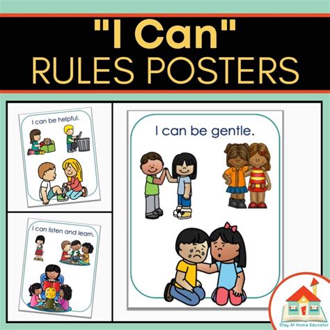 classroom rule posters stay  home educator