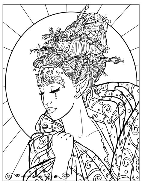 aesthetic beautiful girl coloring page  printable coloring pages