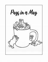 Coloring Pugs Pug sketch template