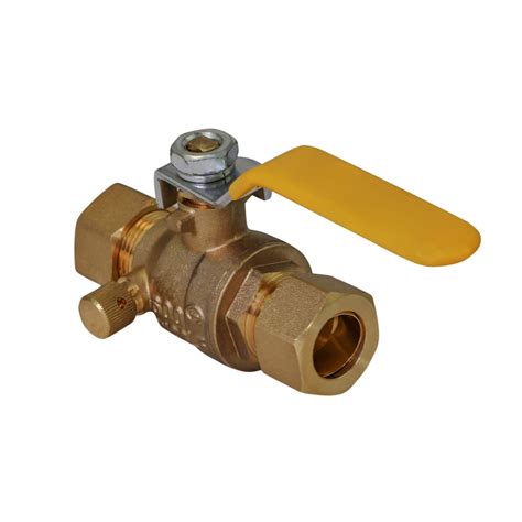 midline valve  premium brass full port ball valve  drain   compression