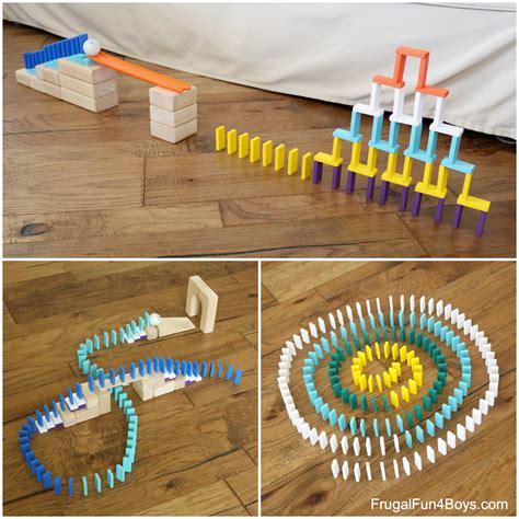 engineering challenges  domino chain reactions printable cards frugal fun  boys