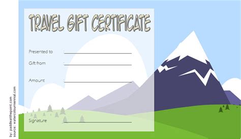 printable travel gift certificate template printable templates