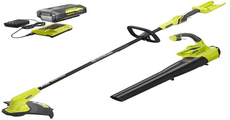 Home Depot Ryobi 40 Volt Cordless Lithium Ion String Trimmer And Jet