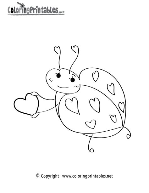 printable valentines lady bug coloring page