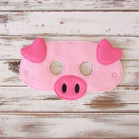 pig mask felt kids mask   pigs fairy tale animal etsy