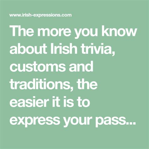 irish trivia customs  traditions