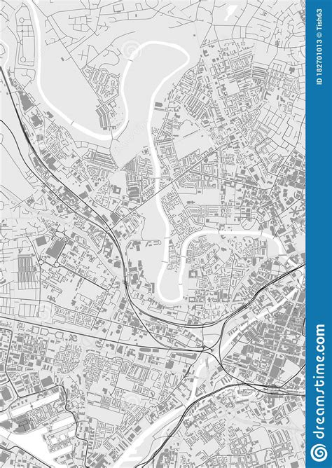 map   city  salford england england uk stock vector