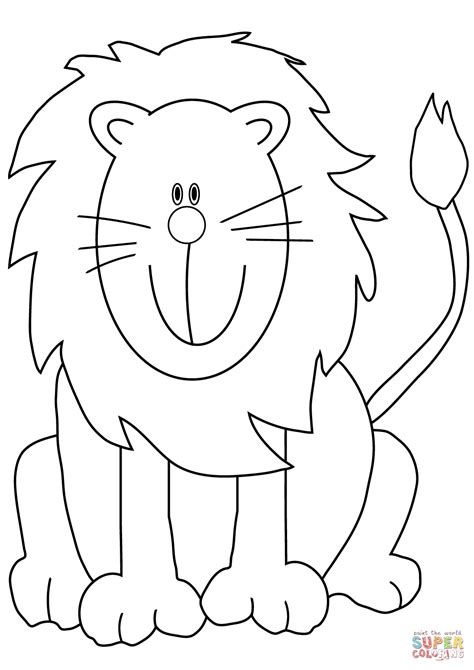 lovely cartoon lion coloring page  printable coloring pages