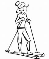 Skiing Coloring Skier Pages Woman Cliparts Clipart Printactivities Print Ski Cross Country Sports Library Getdrawings Appear Printables Printed Navigation Only sketch template