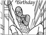 Birthday Coloring Pages Happy 6th Spiderman Printable Cake Getcolorings Getdrawings sketch template
