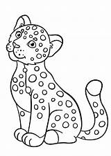 Jaguar Coloring Pages Baby Simple Cat Cute Outline Print Drawing Printable Color Colorir Animal Getcolorings Cats Animals Little Ba Coloringbay sketch template