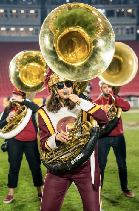 woman elected marching band drum major daily trojan