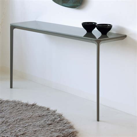 slim console table wall mounted klarity glass furniture