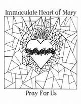 Heart Mary Immaculate Coloring Sacred Pages Seven Jesus Pray Sorrows Queen Glass Hail Holy Stained Click sketch template