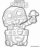Brawl Stars Coloring Carl Pages Printable Robot Print Info Xcolorings Book sketch template