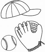 Baseball Glove Coloring Drawing Softball Hat Pages Getdrawings Paintingvalley Cap Clipart Colouring sketch template