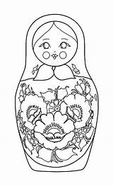 Coloring Russian Dolls Template sketch template