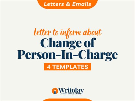 inform change  person  charge letter  templates writolay