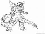 Godzilla Coloring Pages Coloring4free Space Related Posts sketch template