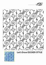 Escher Print Krokotak Mc Kids Printables Pages Coloring уроки искусство Tessellations Hippocampus sketch template