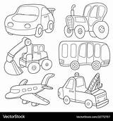 Coloring Transport Cartoon Book Vector Royalty sketch template
