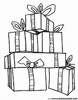 Present Christmas Clipart Outline Coloring Pages Gifts Gift Printable Box Drawing Color Kids Presents Stack Easy Line Sheet Colouring Getdrawings sketch template