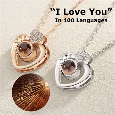 New I Love You Necklace 100 Languages Projection Love