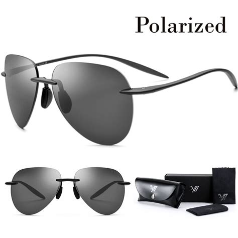 tr90 rimless hd polarized sunglasses men light flexible aviation sun