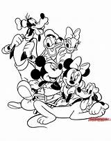 Mickey Friends Coloring Mouse Pages Minnie Daisy Disneyclips sketch template