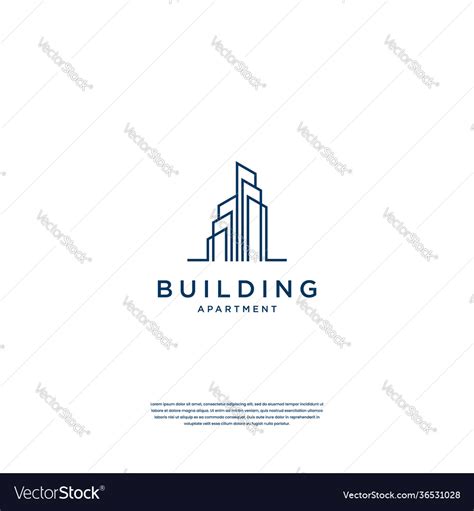 abstract building structure logo design real vector image
